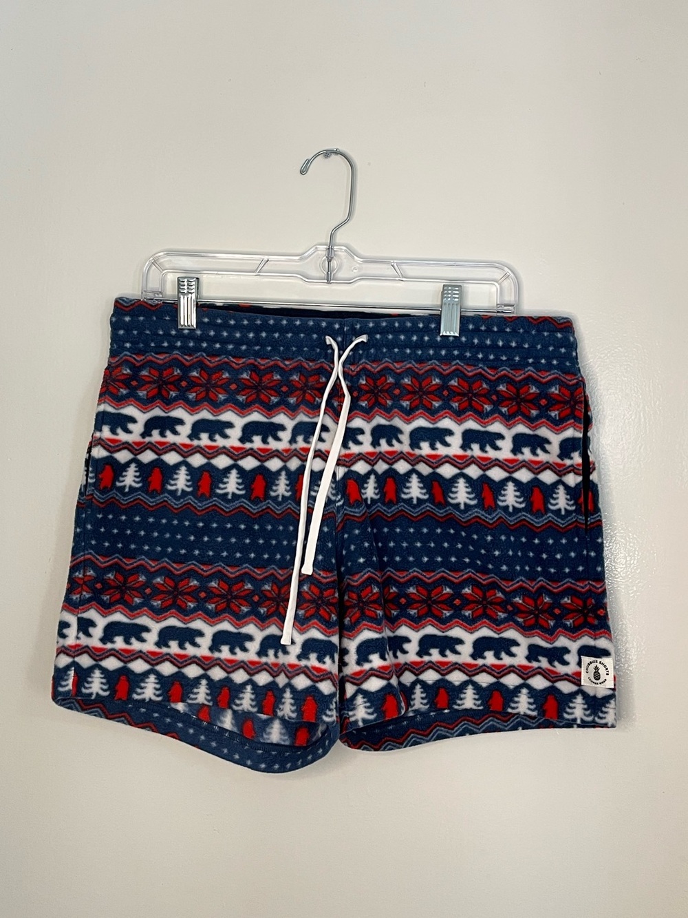 Chubbies Fleece Patterned Blue and Red Lounge Shorts